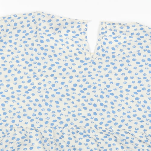 New Look Womens White Floral   Blouse Size 16
