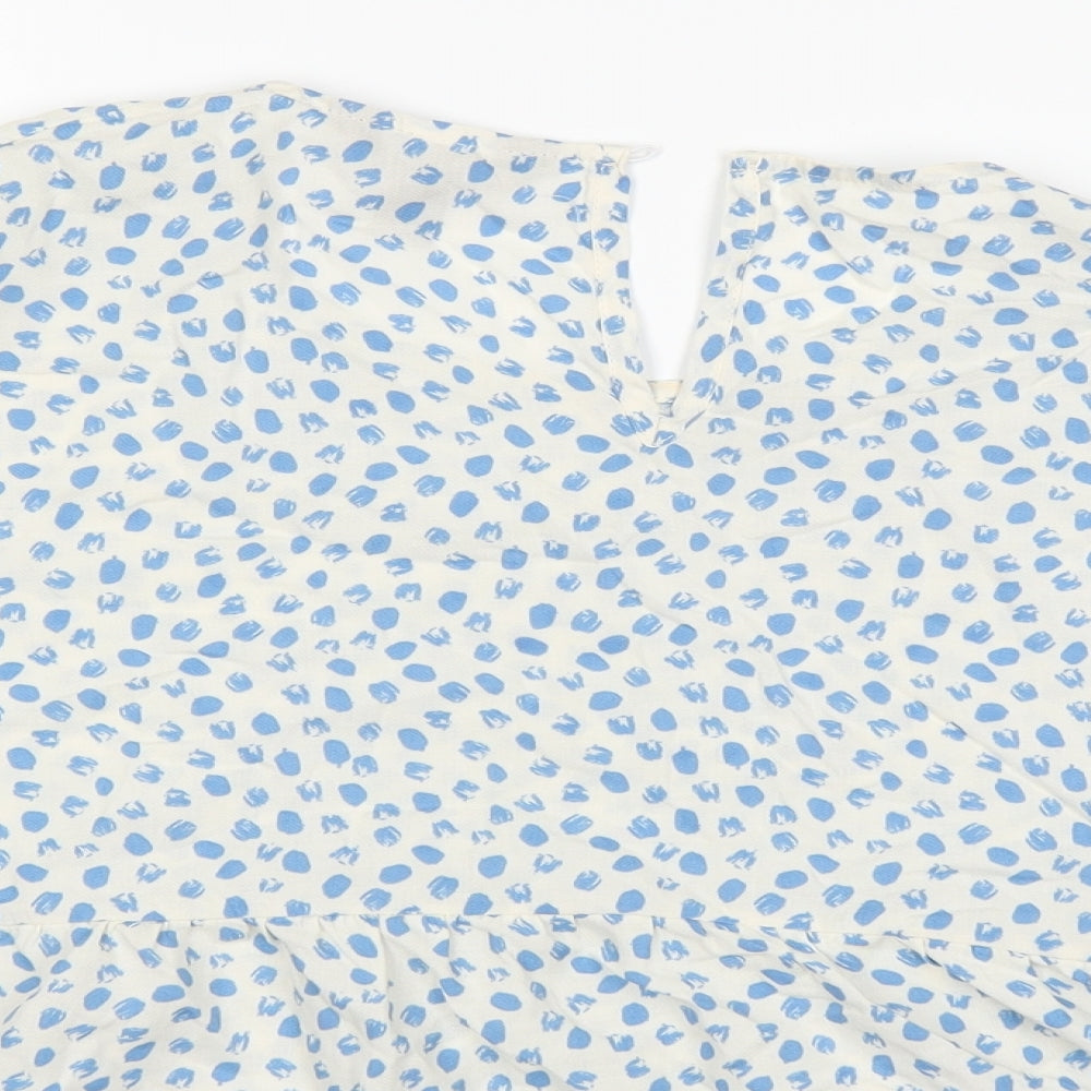 New Look Womens White Floral   Blouse Size 16