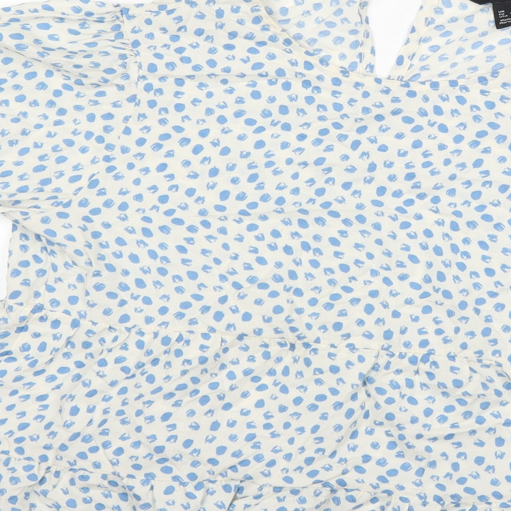 New Look Womens White Floral   Blouse Size 16