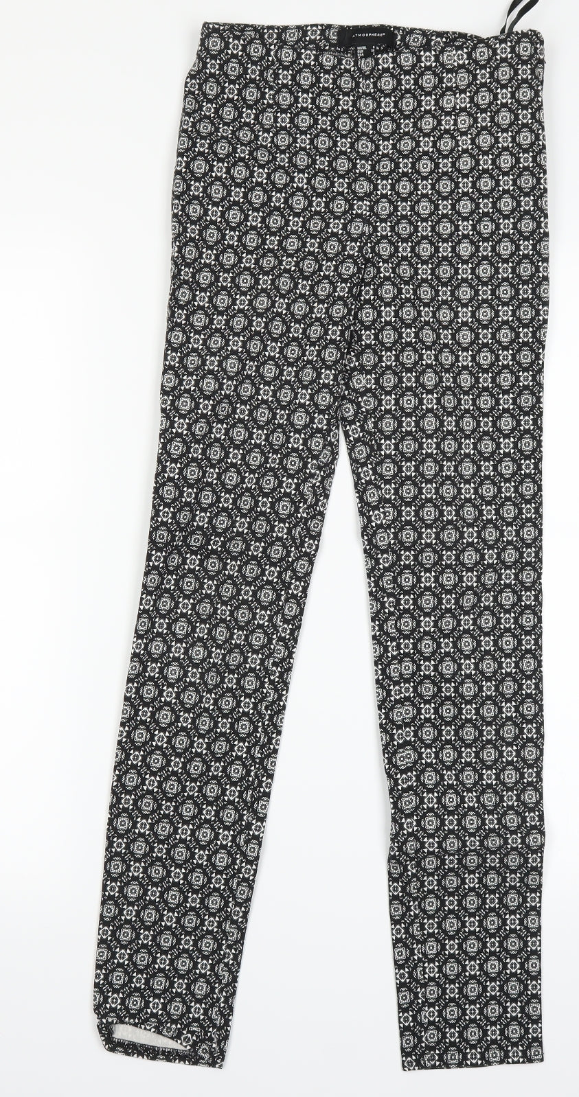 Atmosphere Womens Black Argyle/Diamond  Trousers  Size 6 L20 in