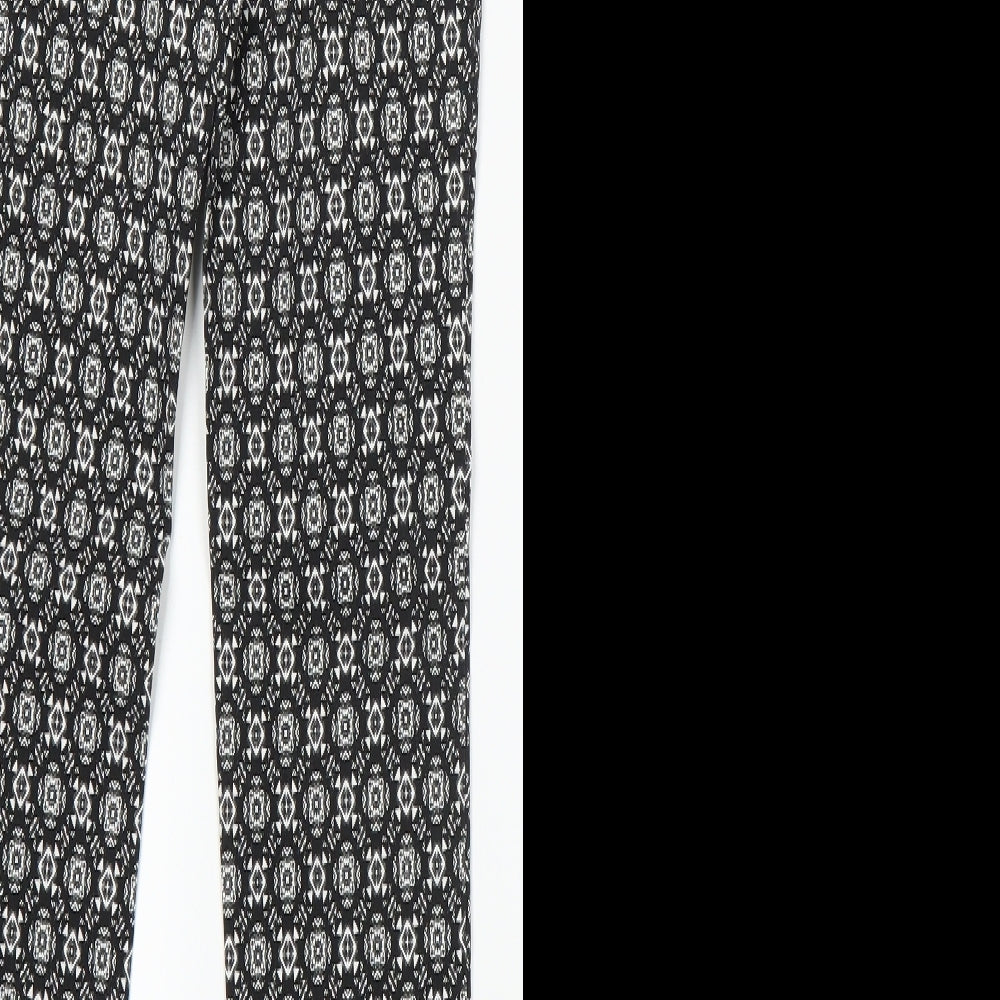 Atmosphere Womens Black Argyle/Diamond  Trousers  Size 6 L20 in