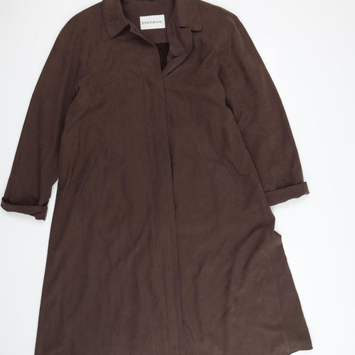 dannimac Womens Brown  Velour Trench Coat Coat Size M