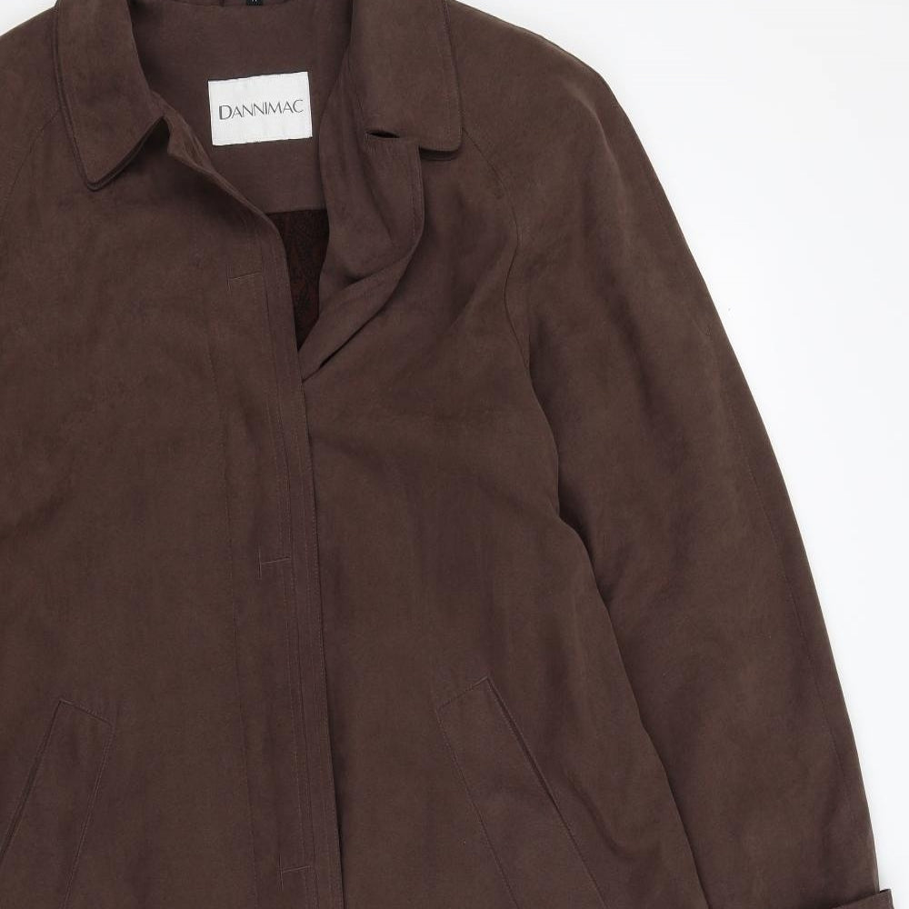 dannimac Womens Brown  Velour Trench Coat Coat Size M