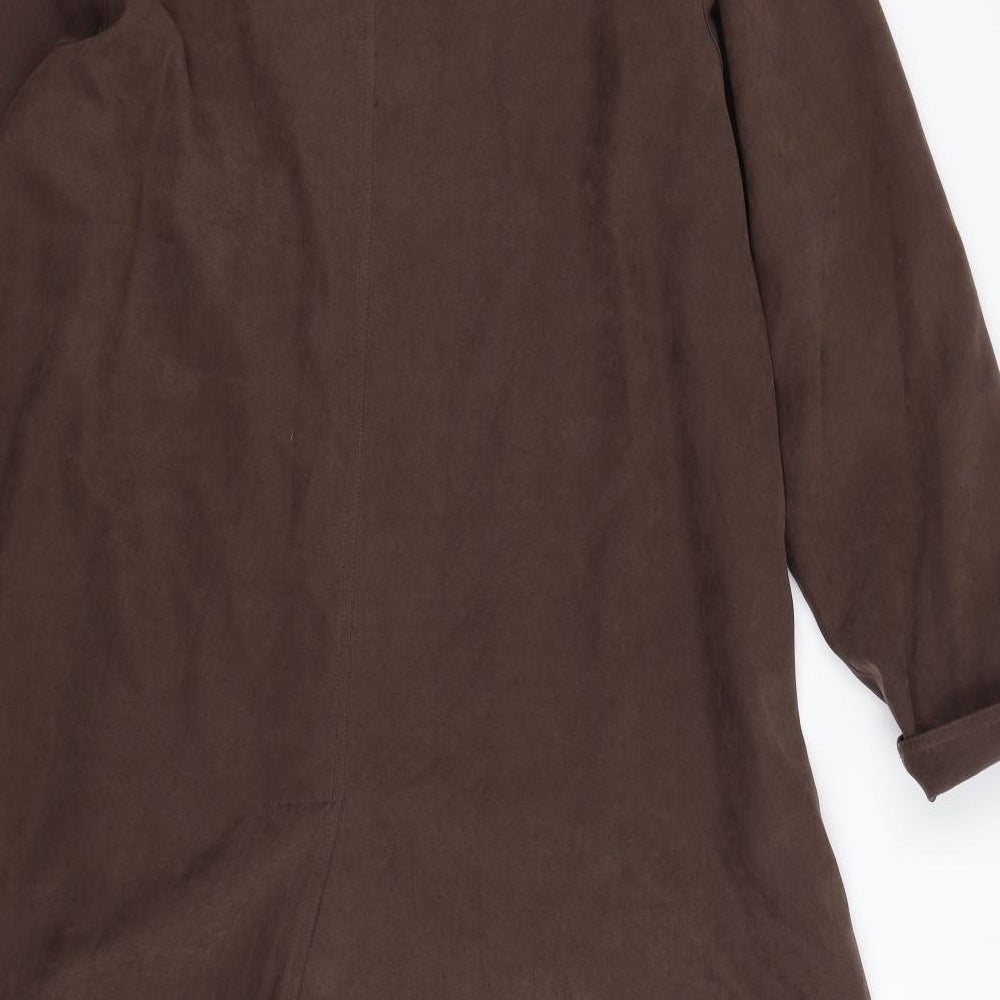 dannimac Womens Brown  Velour Trench Coat Coat Size M
