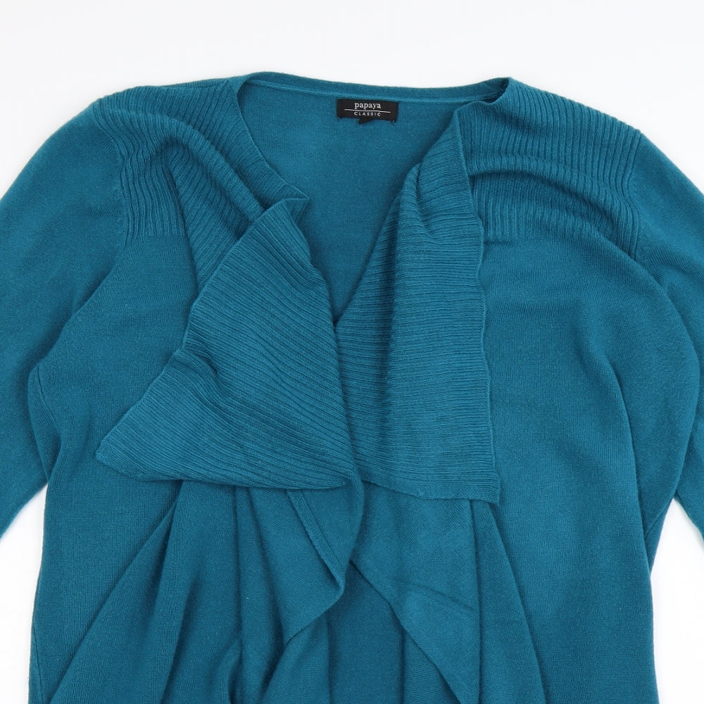 Papaya Womens Blue   Cardigan Jumper Size 18  - waterfall