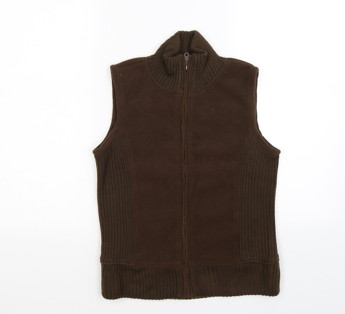 evie Womens Brown  Fleece Gilet Coat Size 10