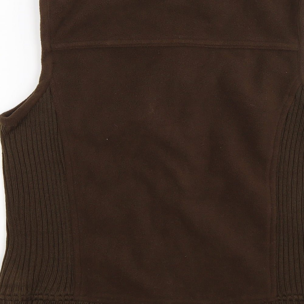 evie Womens Brown  Fleece Gilet Coat Size 10