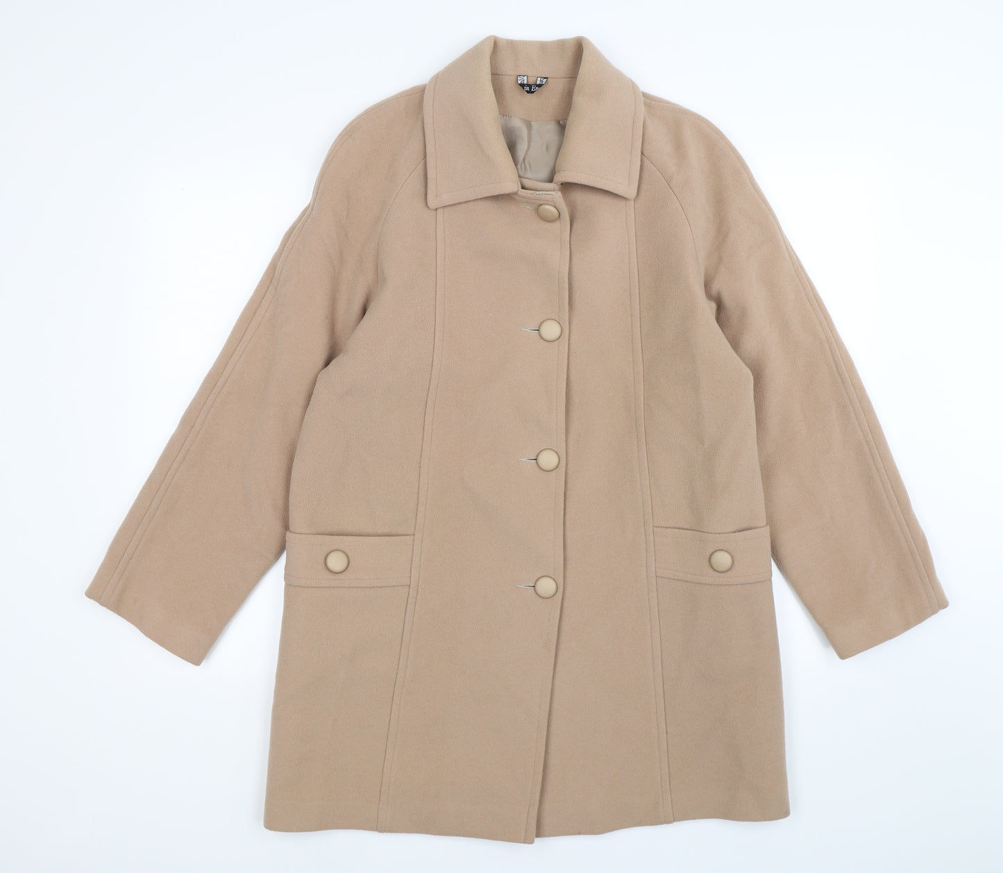 made in england Womens Beige  Knit Trench Coat Coat Size 10