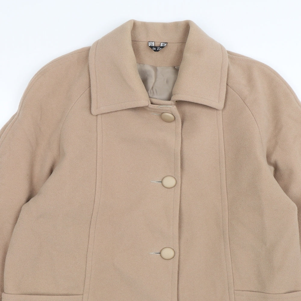 made in england Womens Beige  Knit Trench Coat Coat Size 10