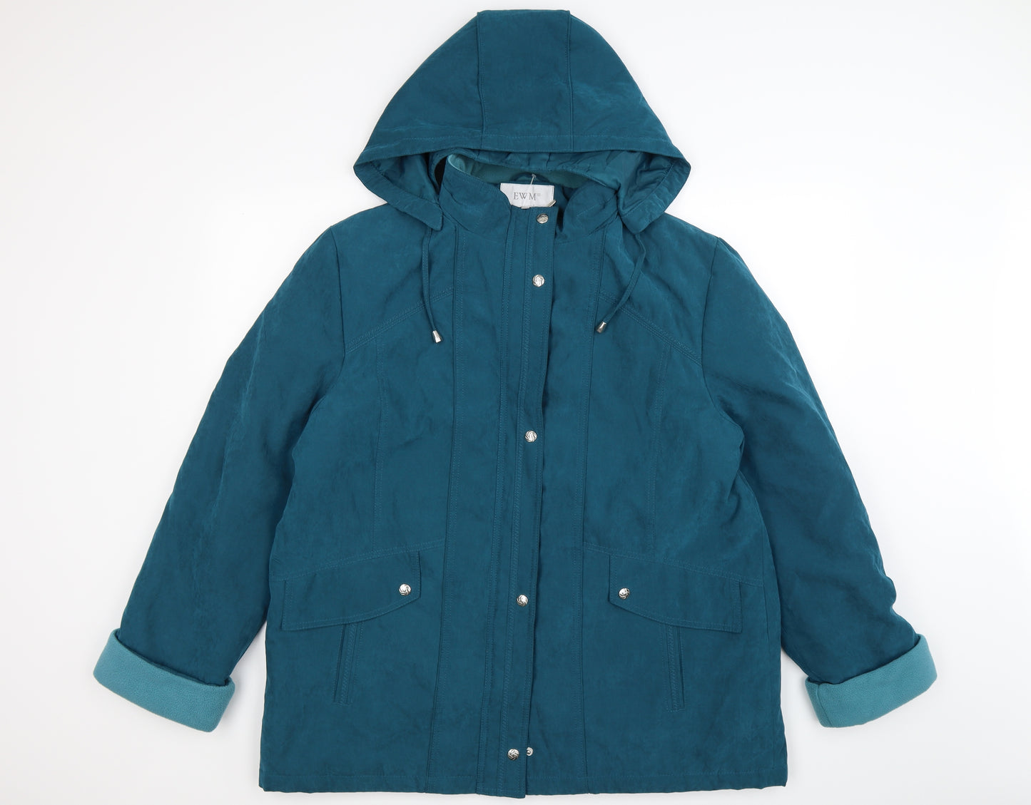 EWM Womens Blue  Velour Windbreaker Coat Size 20
