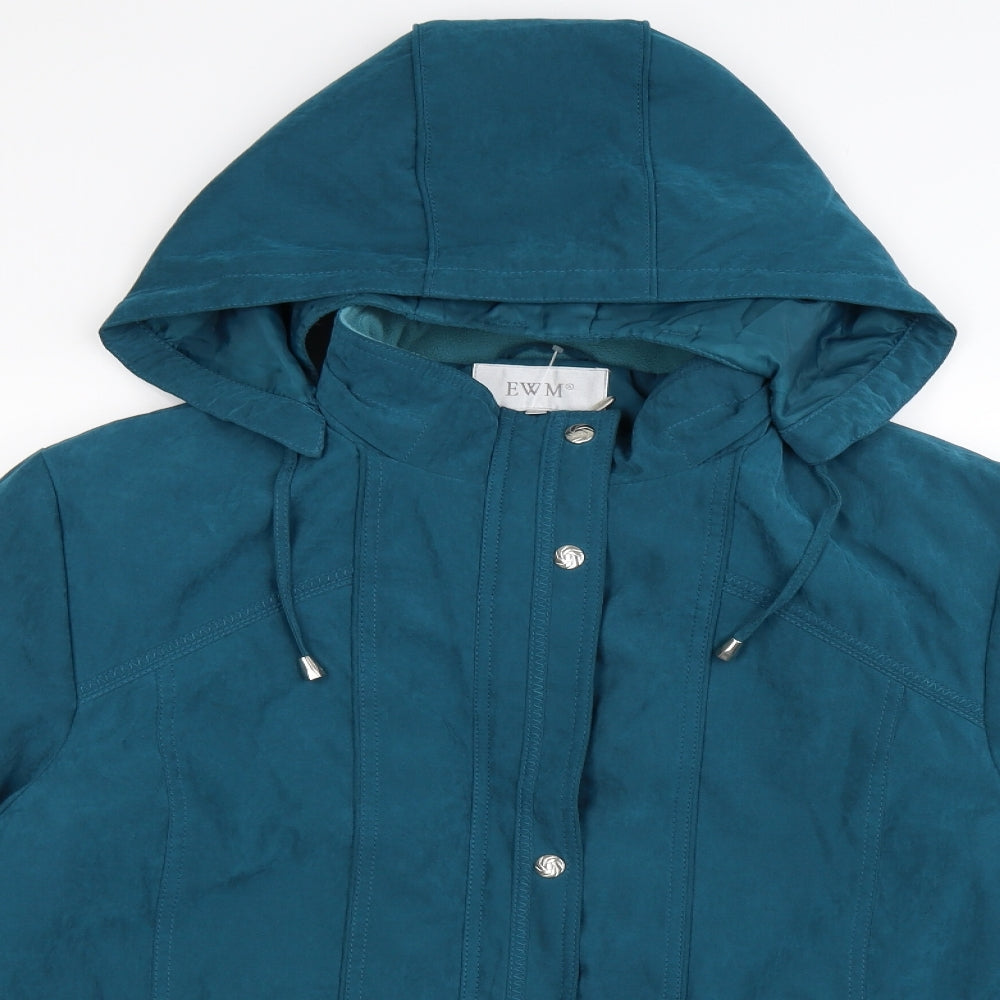 EWM Womens Blue  Velour Windbreaker Coat Size 20