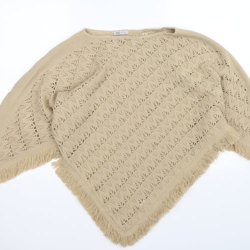 MkOne Womens Beige  Knit  Shawl/Wrap