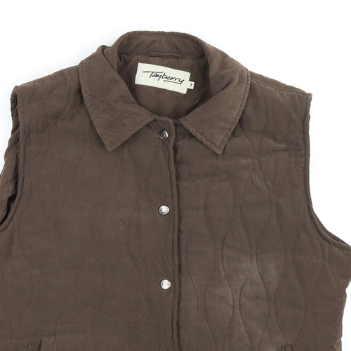tayberry Womens Brown   Gilet Coat Size M