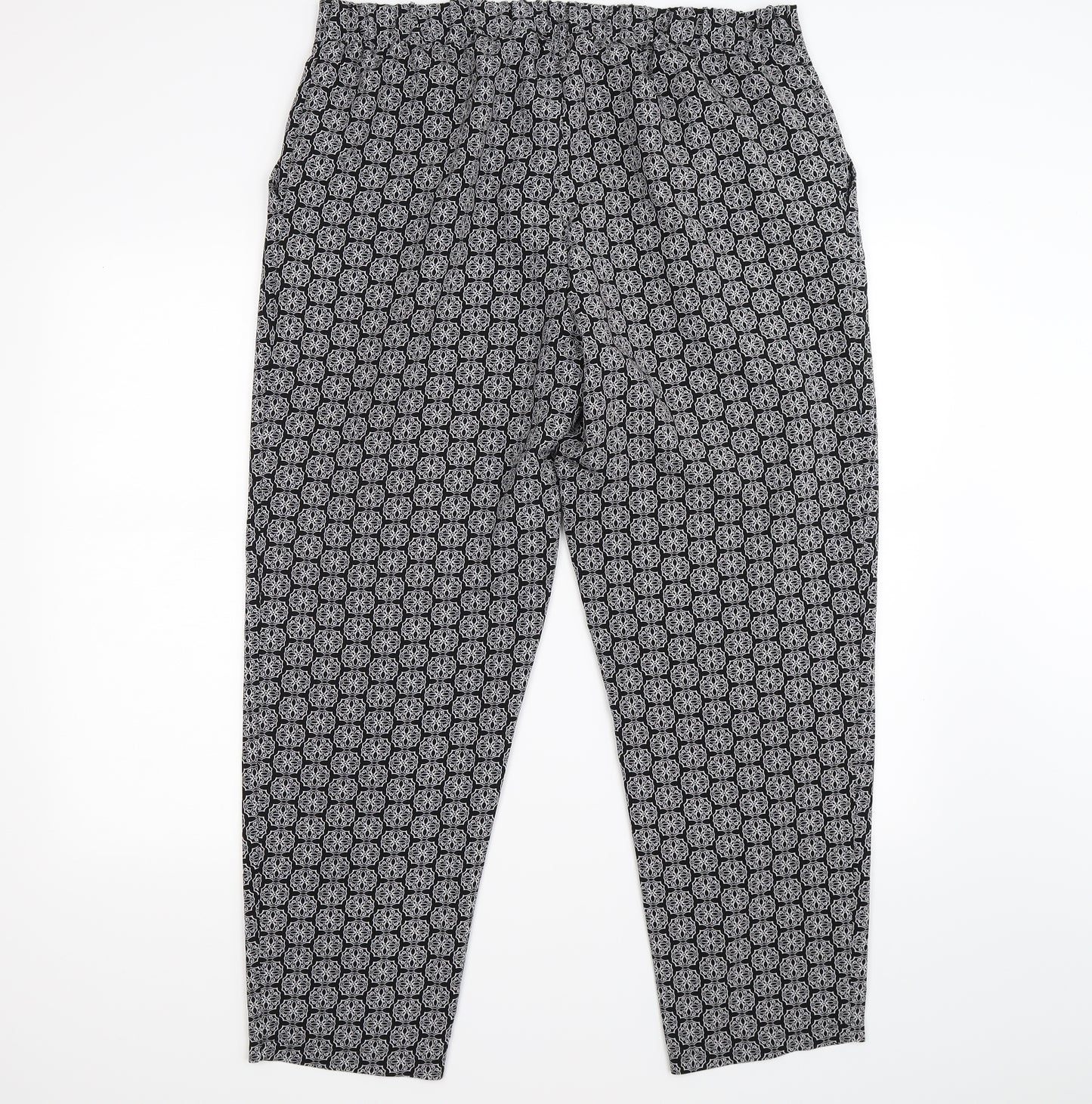 Paraphrase Womens Black Geometric  Trousers  Size 16 L27 in
