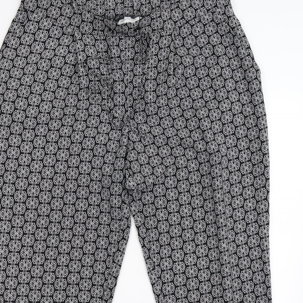 Paraphrase Womens Black Geometric  Trousers  Size 16 L27 in