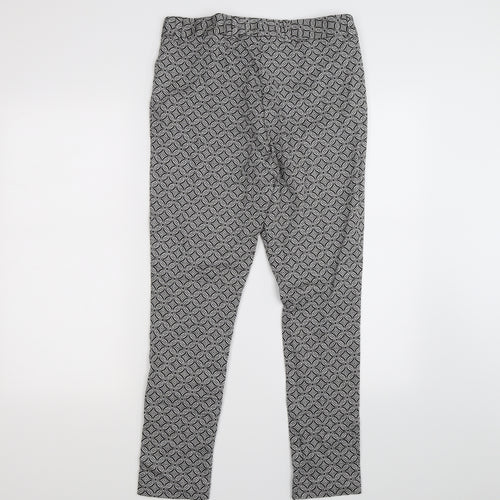 TU Womens Grey Floral  Capri Trousers Size 12 L27 in