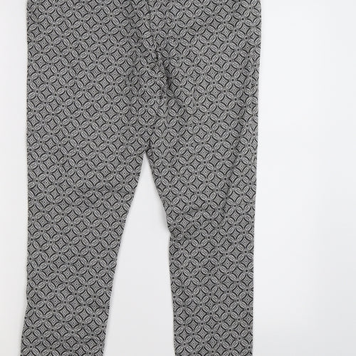 TU Womens Grey Floral  Capri Trousers Size 12 L27 in