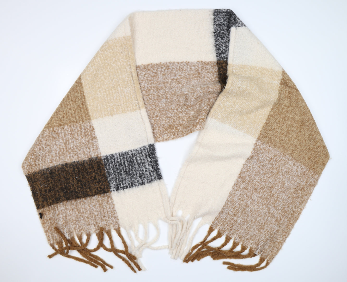 studio hop Unisex Brown Check Knit  Shawl/Wrap   - OVERSIZED