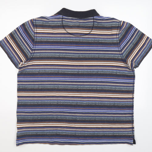 manataray Mens Blue Striped   Polo Size XL
