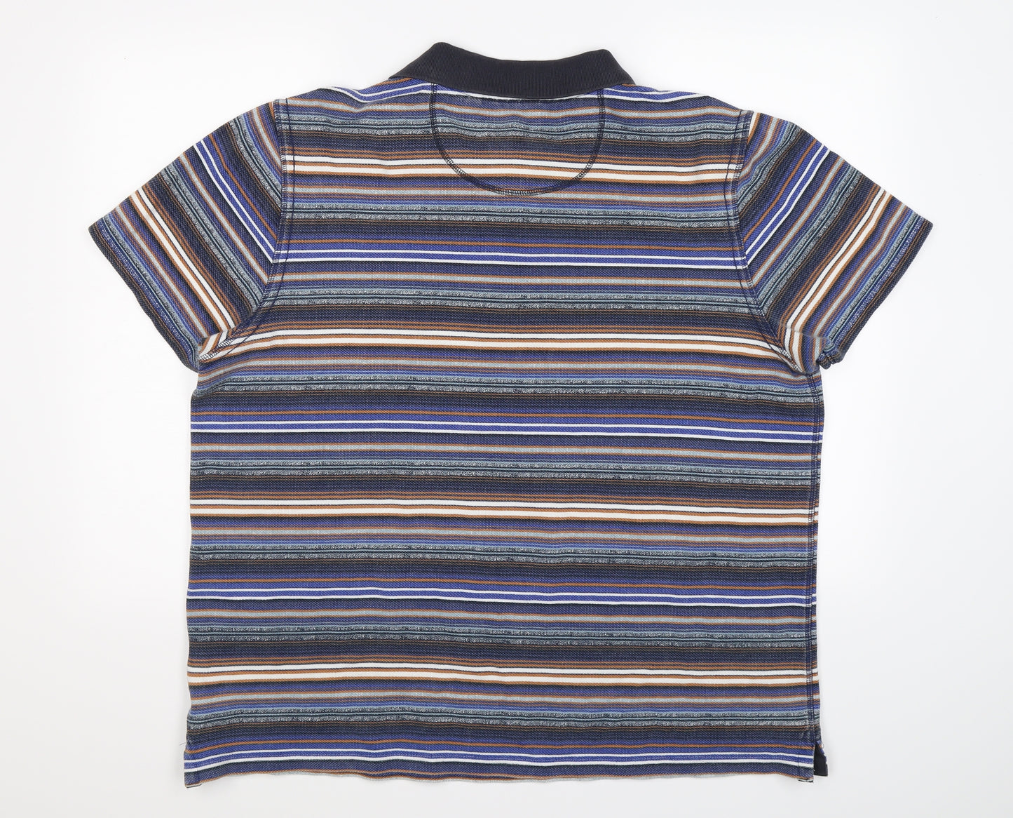 manataray Mens Blue Striped   Polo Size XL
