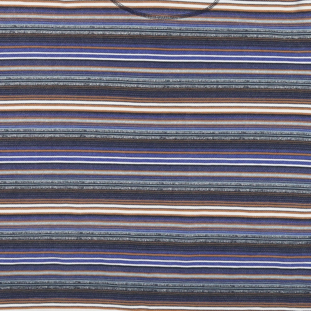 manataray Mens Blue Striped   Polo Size XL