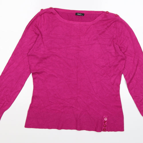 M&Co Womens Pink  Knit Pullover Jumper Size M