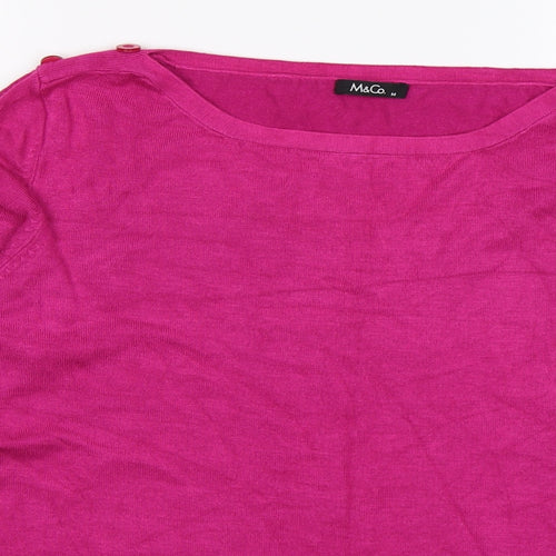 M&Co Womens Pink  Knit Pullover Jumper Size M