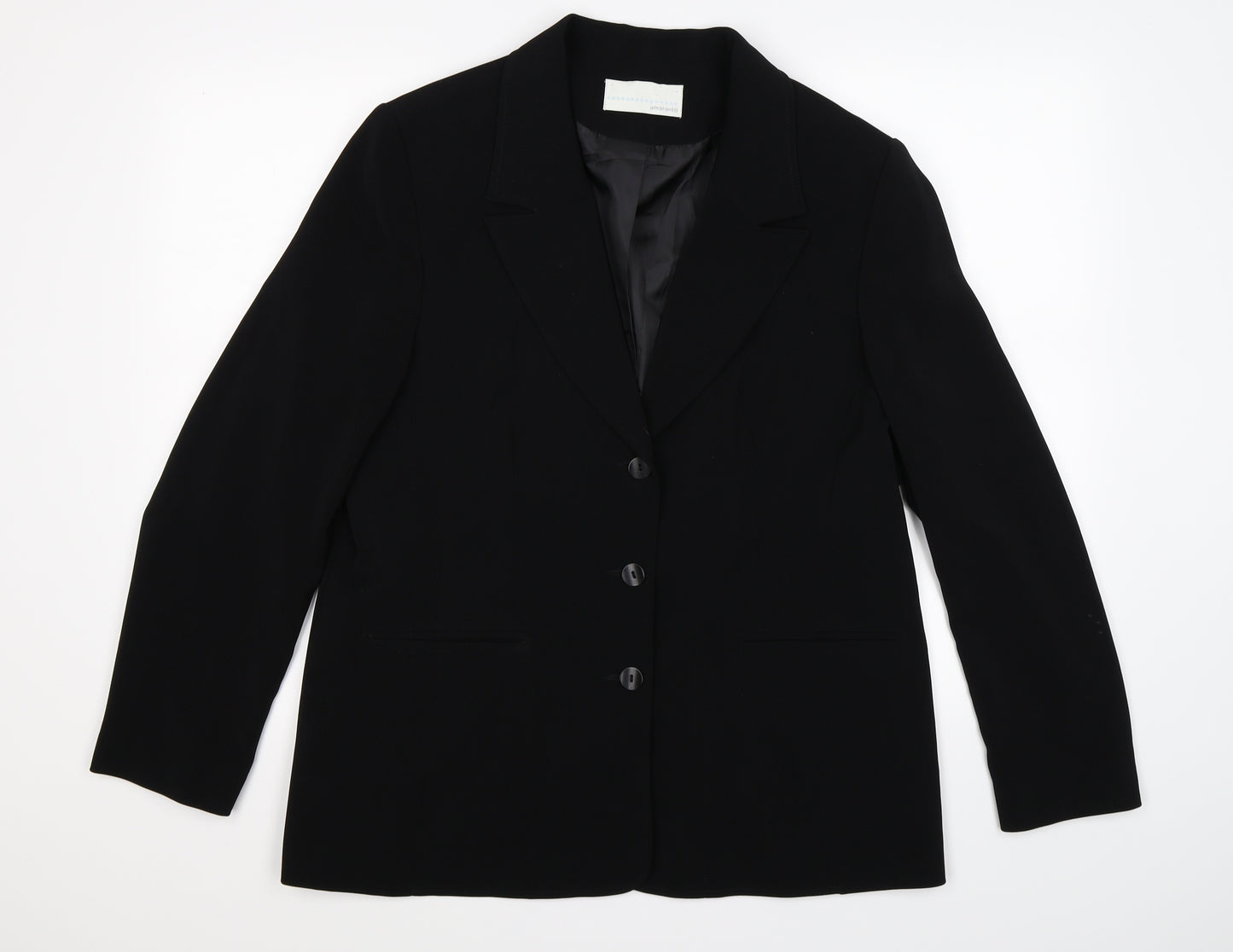 AMARANTO Womens Black   Jacket Blazer Size 18