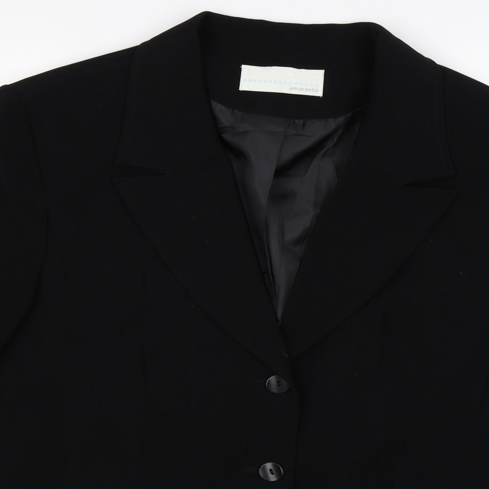 AMARANTO Womens Black   Jacket Blazer Size 18