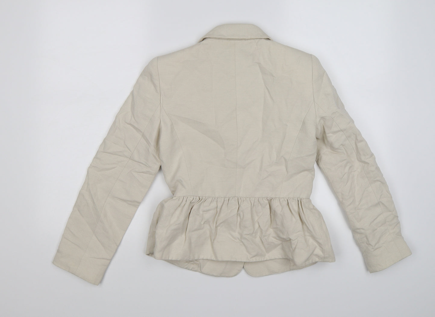Mango Womens Beige Striped  Jacket Suit Jacket Size XS