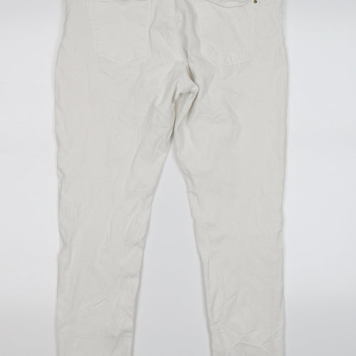 denim co Womens White  Denim Skinny Jeans Size 16 L26 in