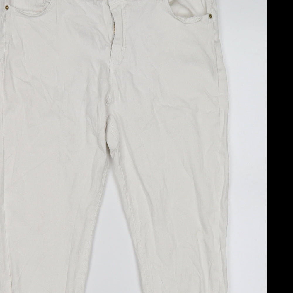 denim co Womens White  Denim Skinny Jeans Size 16 L26 in