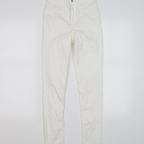 Divided Womens White  Denim Skinny Jeans Size 6 L26 in