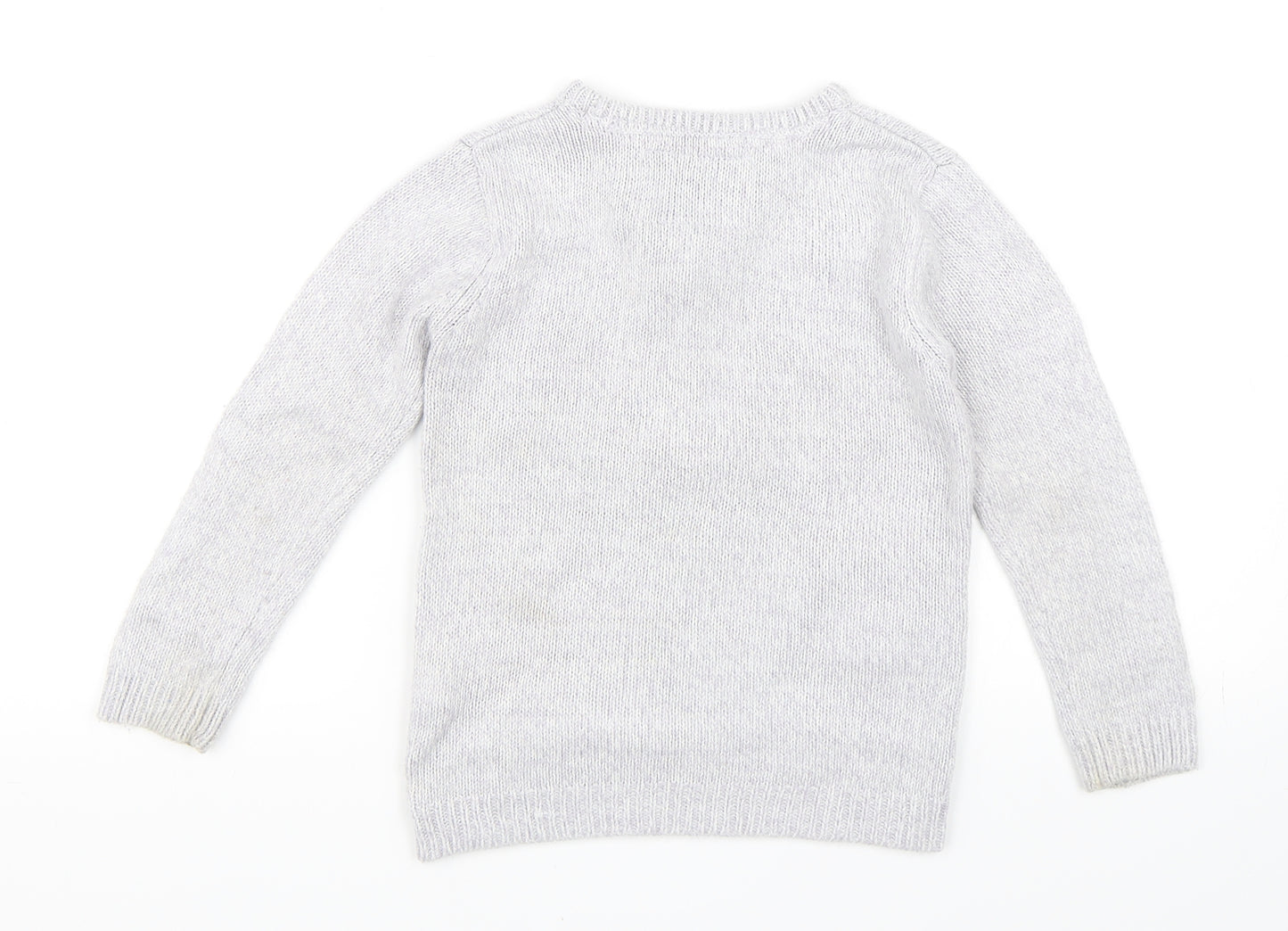 Young Dimension Girls Grey   Pullover Jumper Size 5-6 Years  - Christmas Snowman