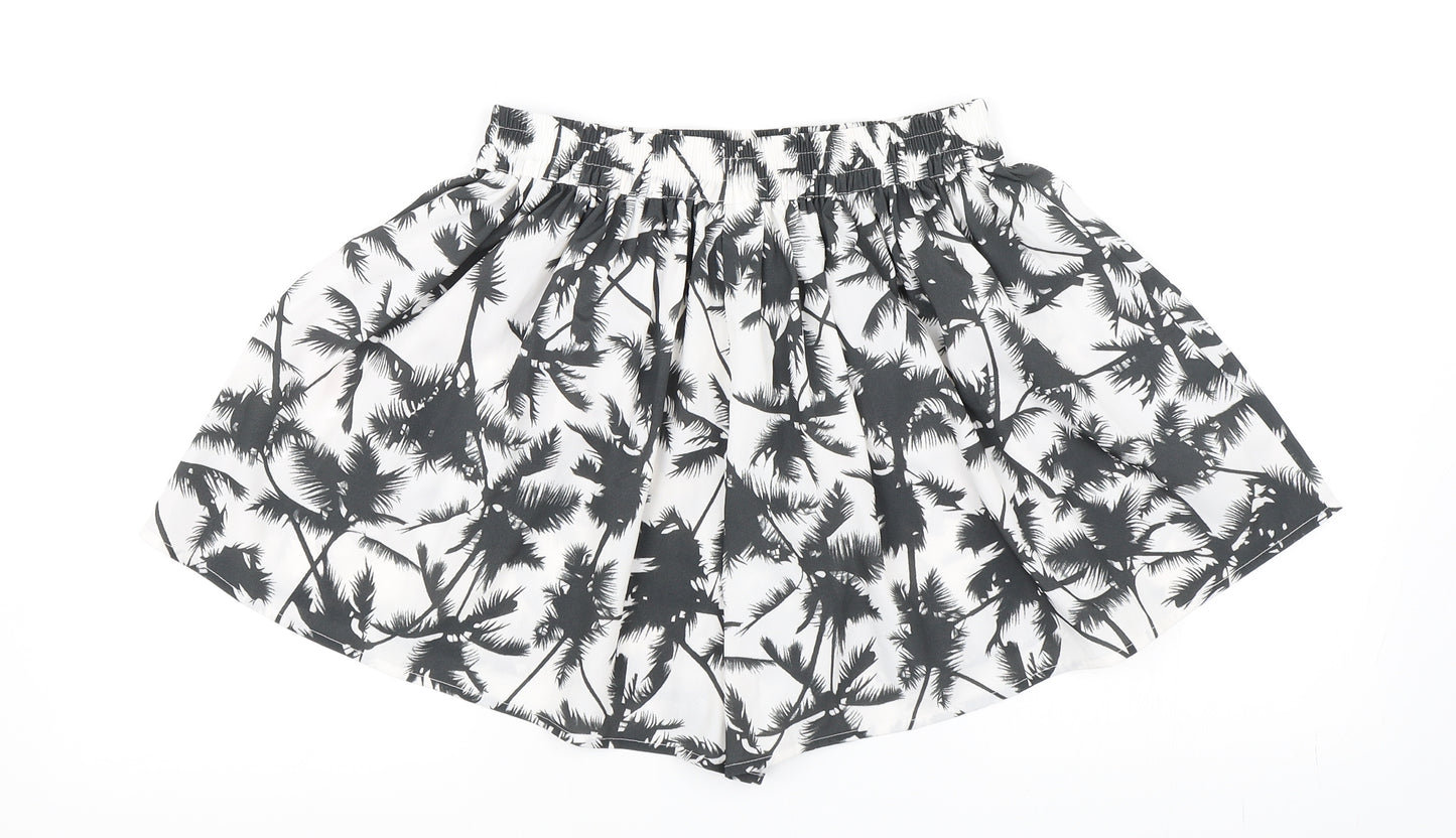 Only Womens White Floral  Hot Pants Shorts Size 6