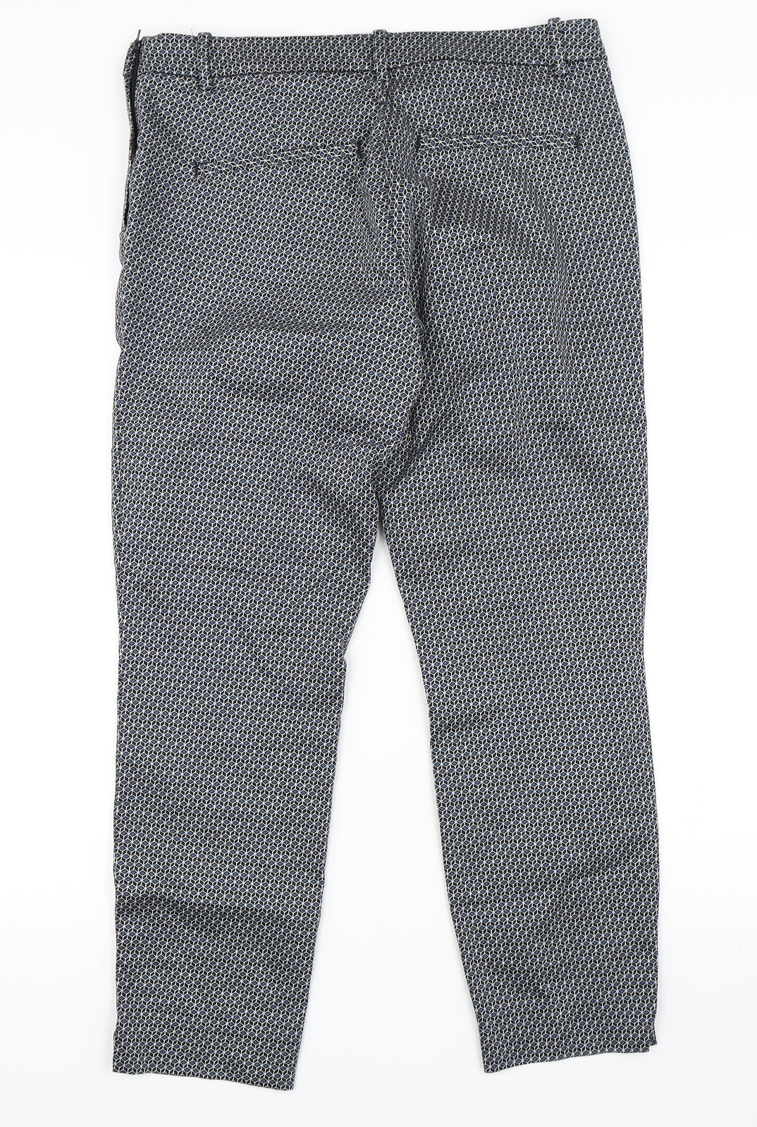 H&M Womens Blue Geometric  Trousers  Size 16 L27 in