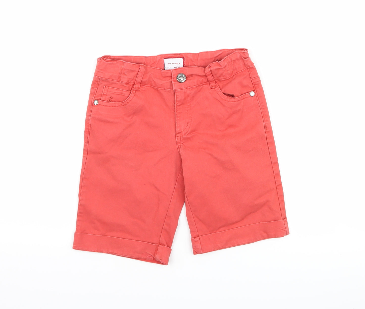 Neck & Neck Boys Red   Chino Shorts Size 6-7 Years