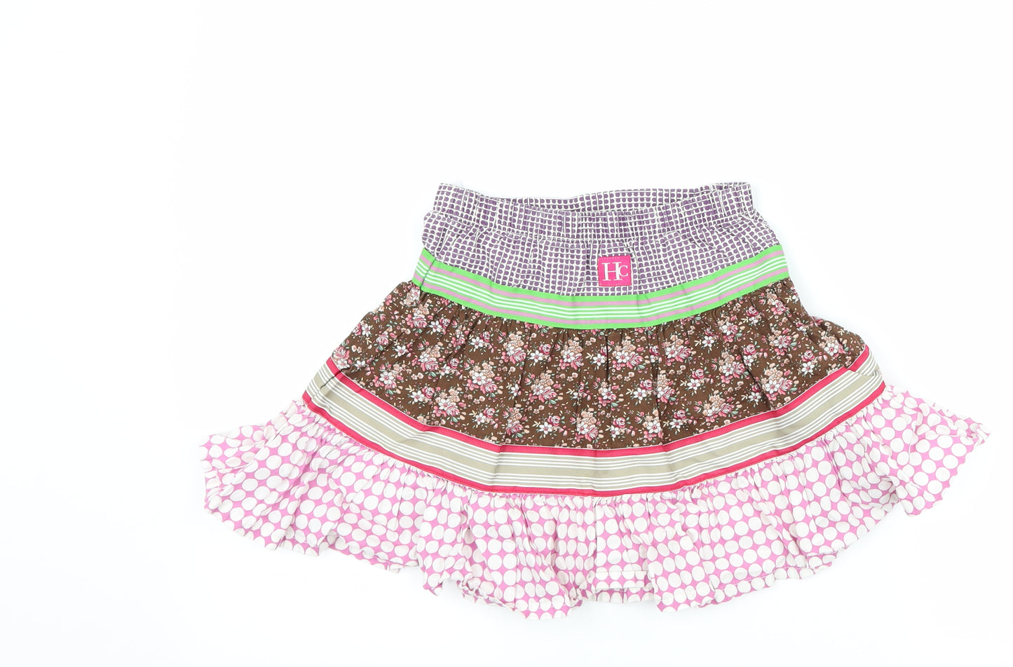 hilly chrisp Girls Purple Polka Dot  A-Line Skirt Size 3 Years - Flower
