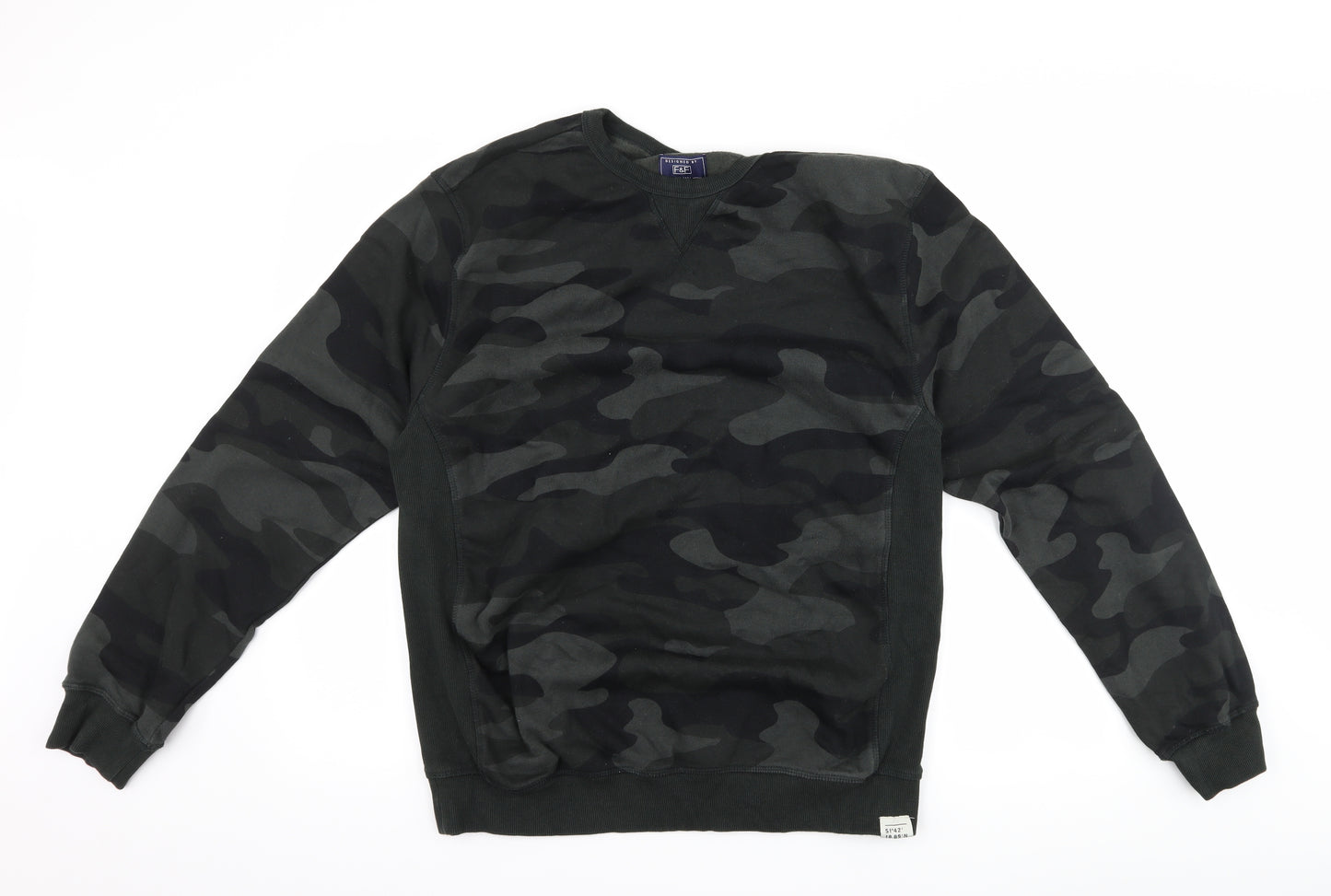 F&F Mens Grey Camouflage  Pullover Sweatshirt Size L