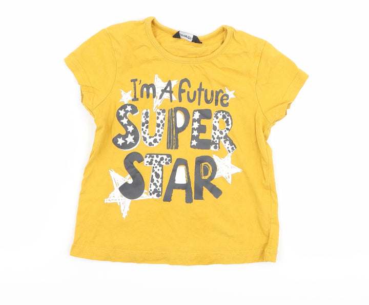 George Baby Orange   Basic T-Shirt Size 18-24 Months  - slogan