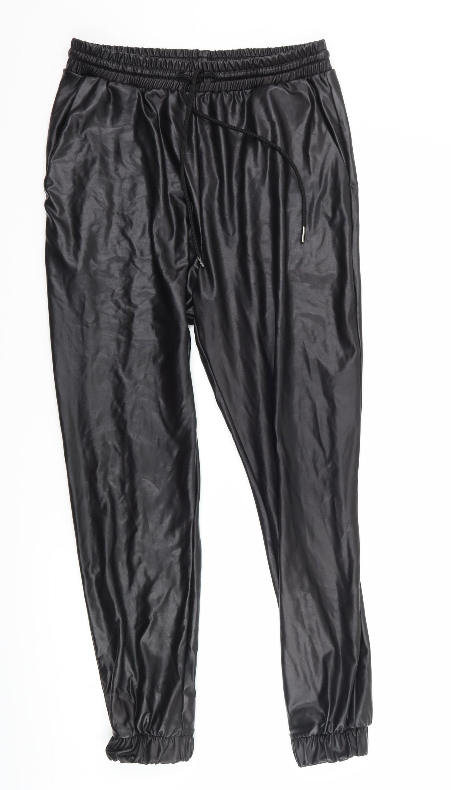ASOS Womens Black   Trousers  Size 10 L27 in - Leather Effect