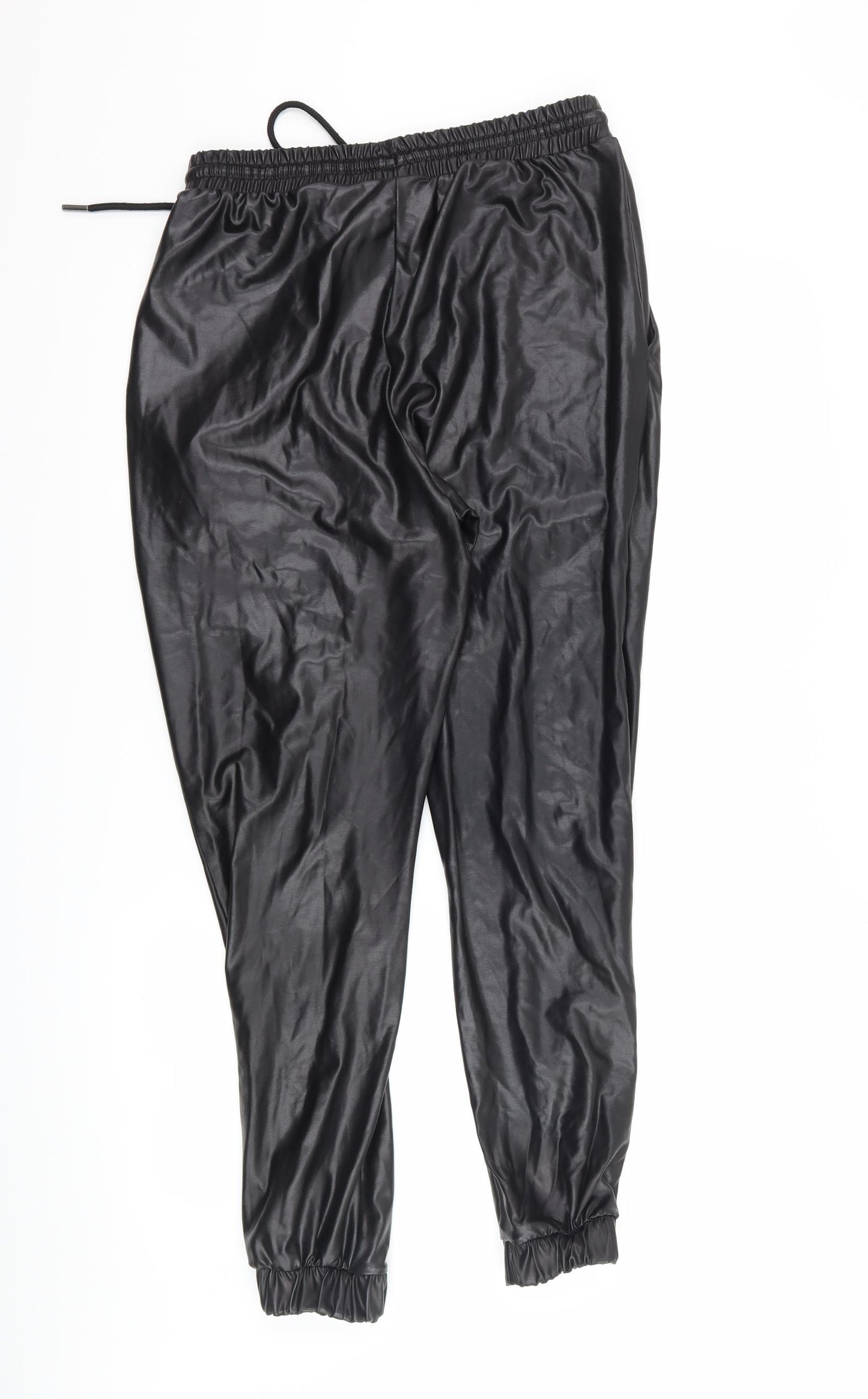 ASOS Womens Black   Trousers  Size 10 L27 in - Leather Effect