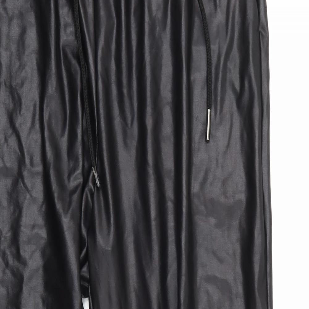 ASOS Womens Black   Trousers  Size 10 L27 in - Leather Effect