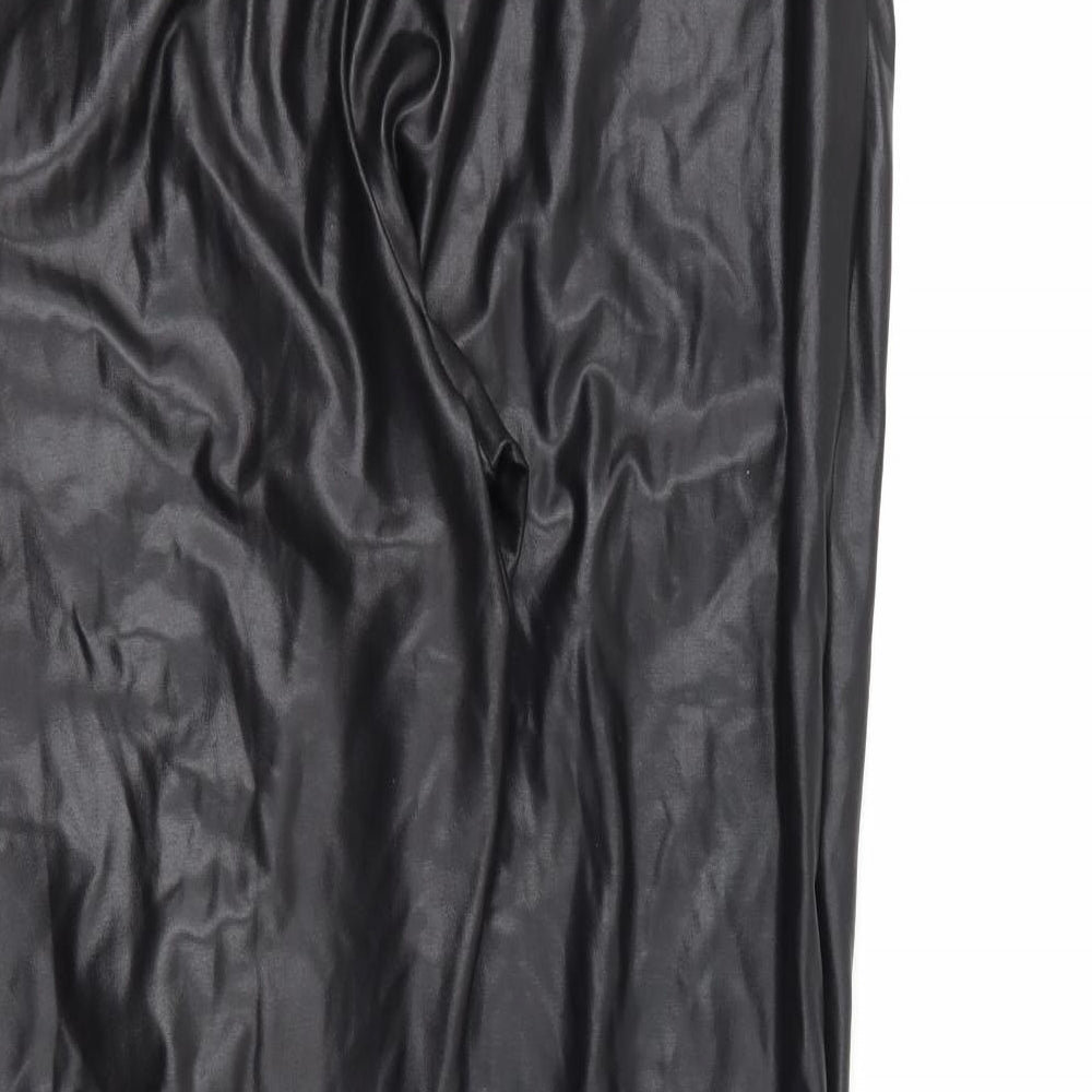 ASOS Womens Black   Trousers  Size 10 L27 in - Leather Effect
