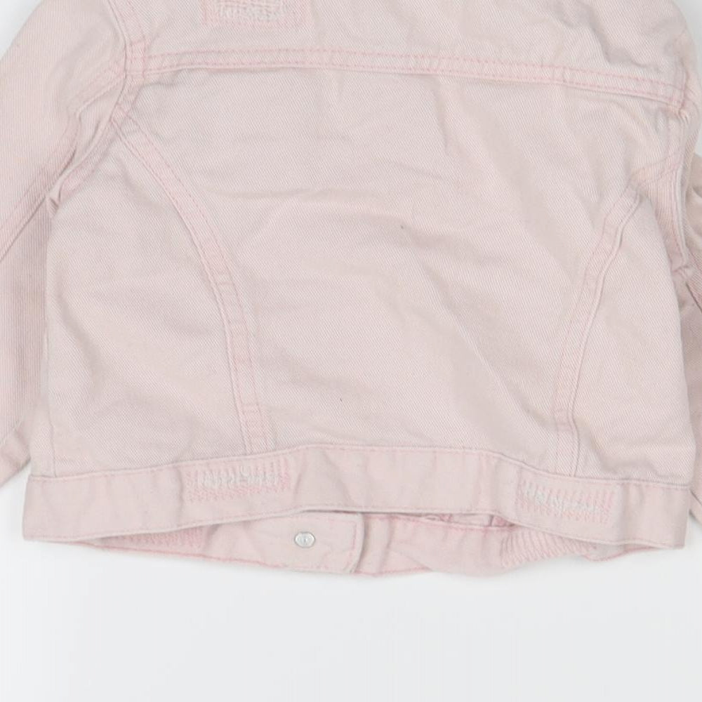 denim& co Girls Pink  Denim Jacket  Size 6-7 Years