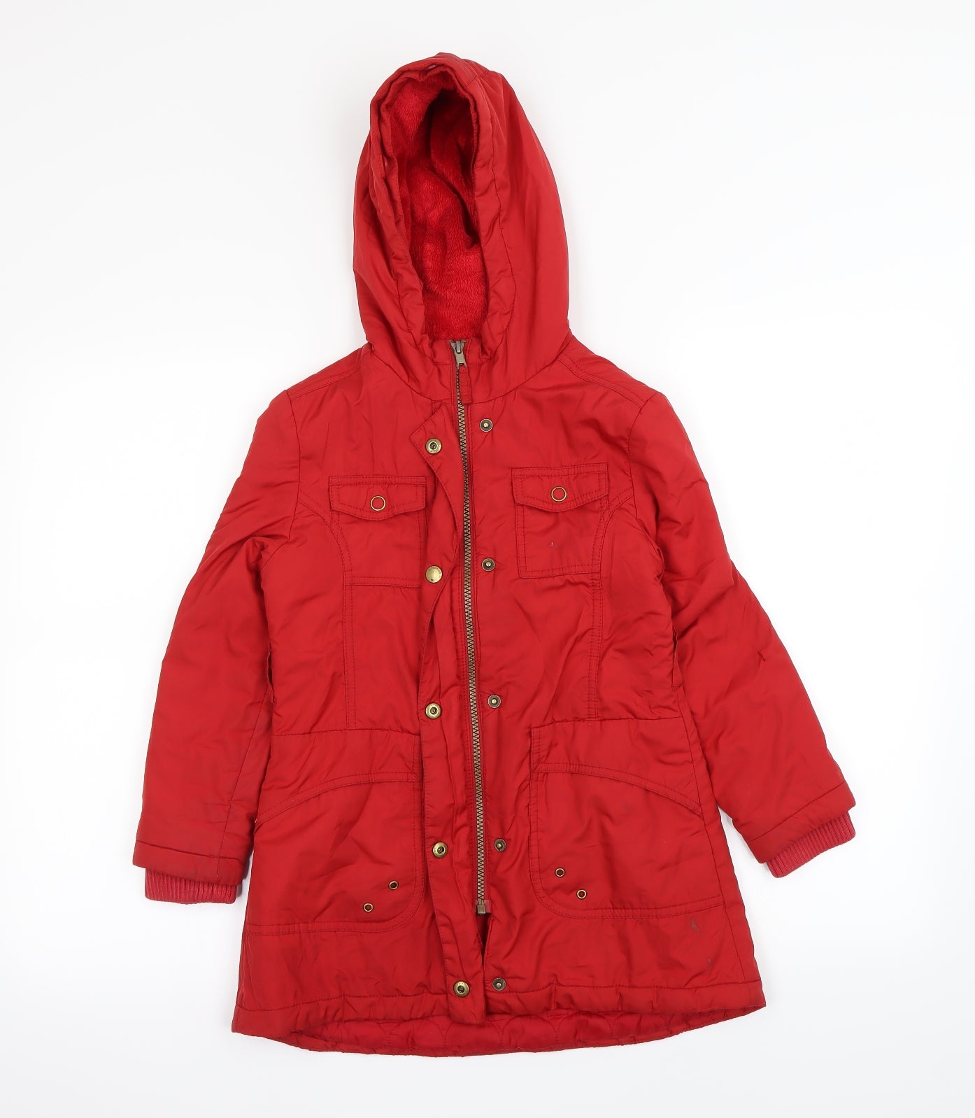 M&S Girls Red   Gilet Coat Size 7-8 Years