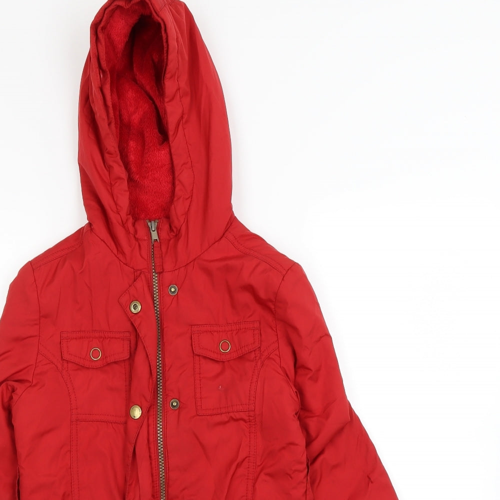 M&S Girls Red   Gilet Coat Size 7-8 Years
