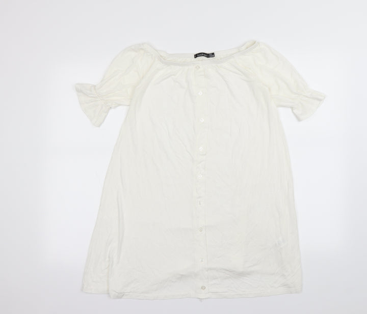 Boohoo Womens White Mini Size 8