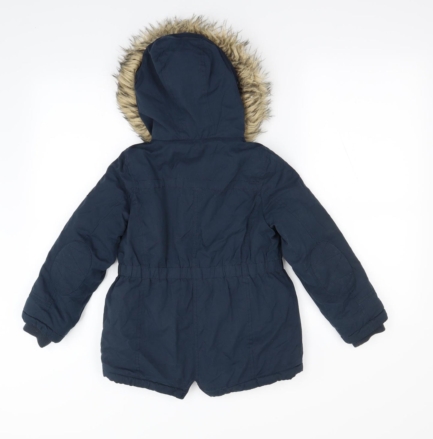 Preworn Girls Blue   Parka Coat Size 6-7 Years