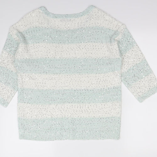 F&F Womens Multicoloured Striped  Pullover Jumper Size 12